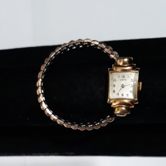 Astin Swiss Watch 14k Rose Rolled Gold 15 Jewels